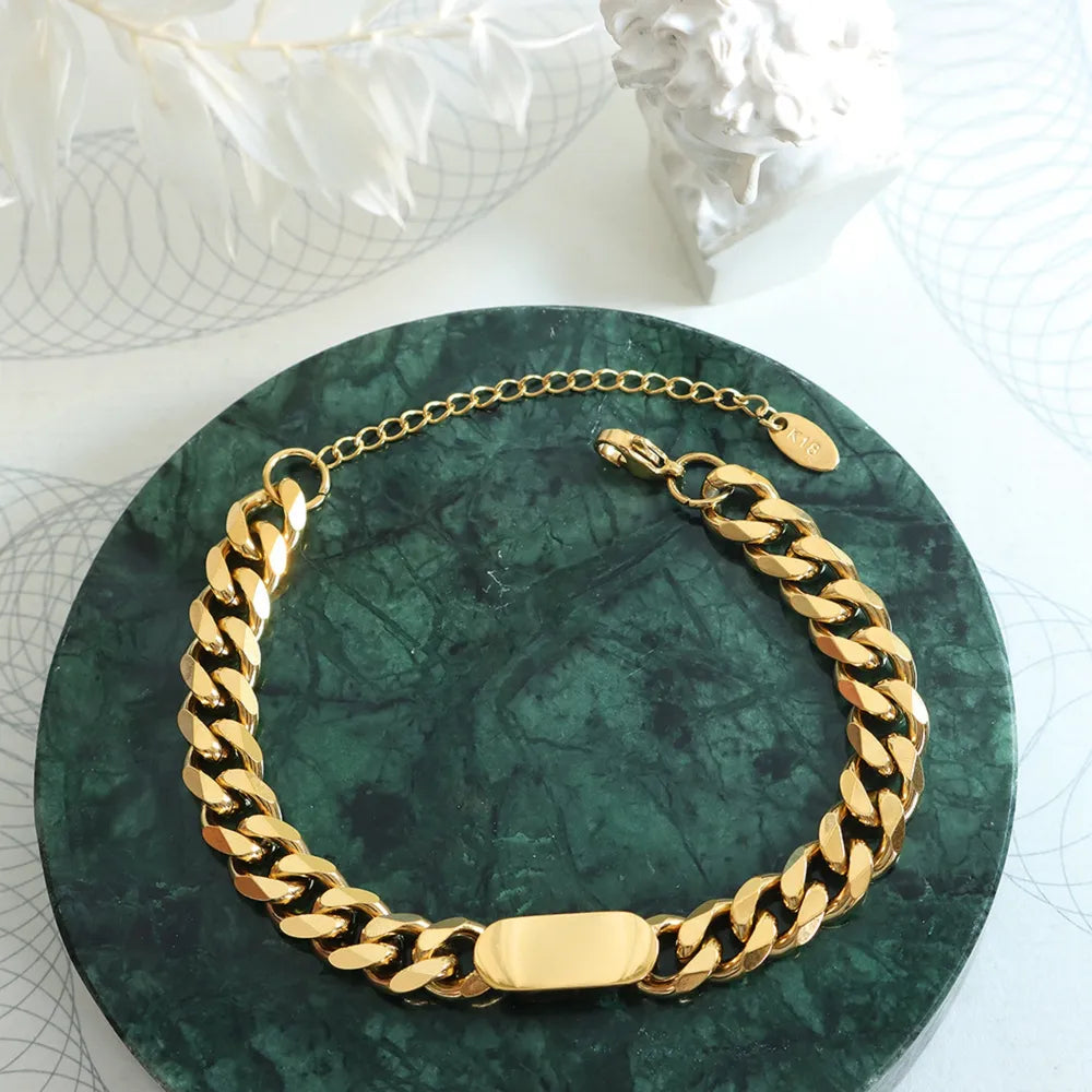 18K Gold-Plated Titanium Steel Bracelet.