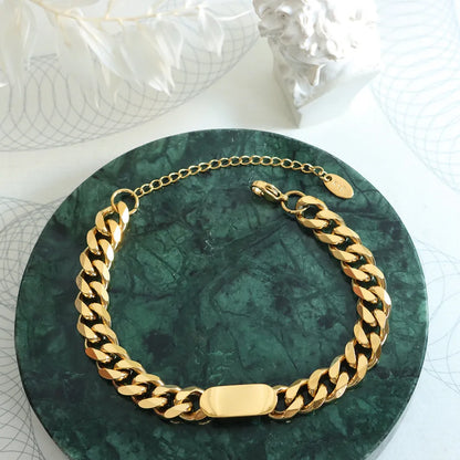 18K Gold-Plated Titanium Steel Bracelet.