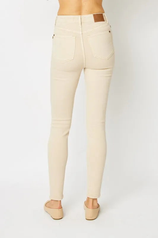 Judy Blue Full Size Garment Dyed Tummy Control Skinny Jeans.