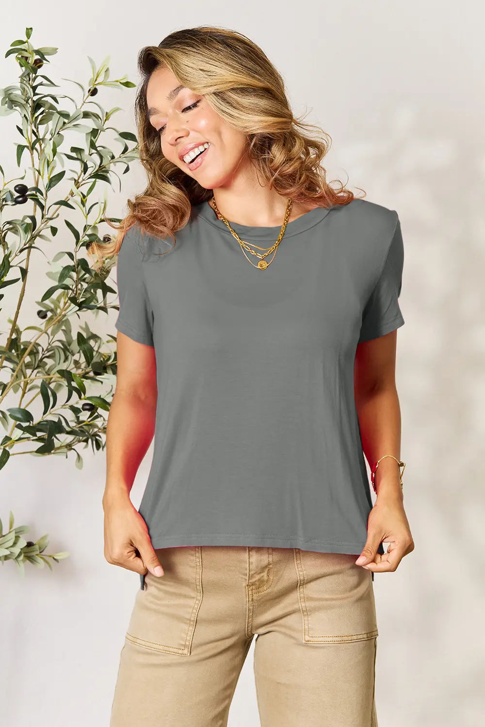 Basic Bae Full Size Round Neck Short Sleeve T-Shirt.
