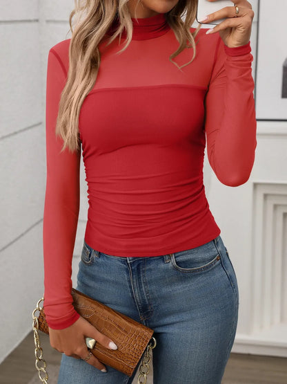 Mock Neck Long Sleeve Top.